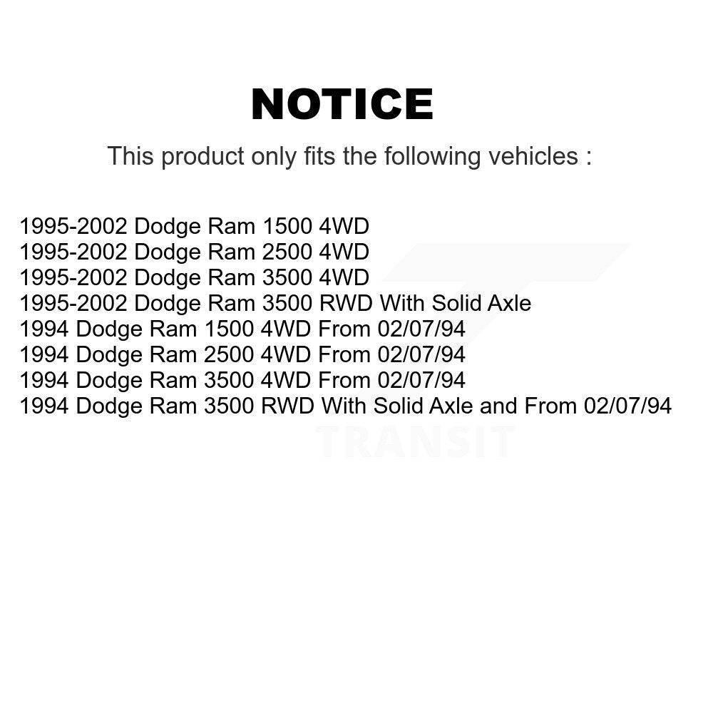Barre de suspension avant pour Dodge Ram 2500 1500 3500 TOR-DS1413