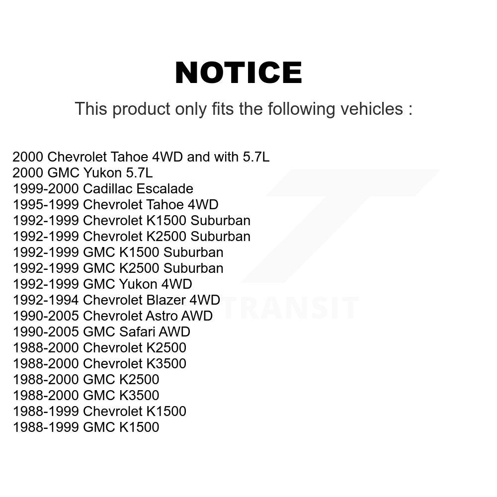 Embout de biellette de direction intérieure avant, pour Chevrolet GMC K1500 K2500 Astro Safari