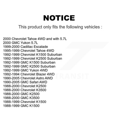 Embout de biellette de direction intérieure avant, pour Chevrolet GMC K1500 K2500 Astro Safari