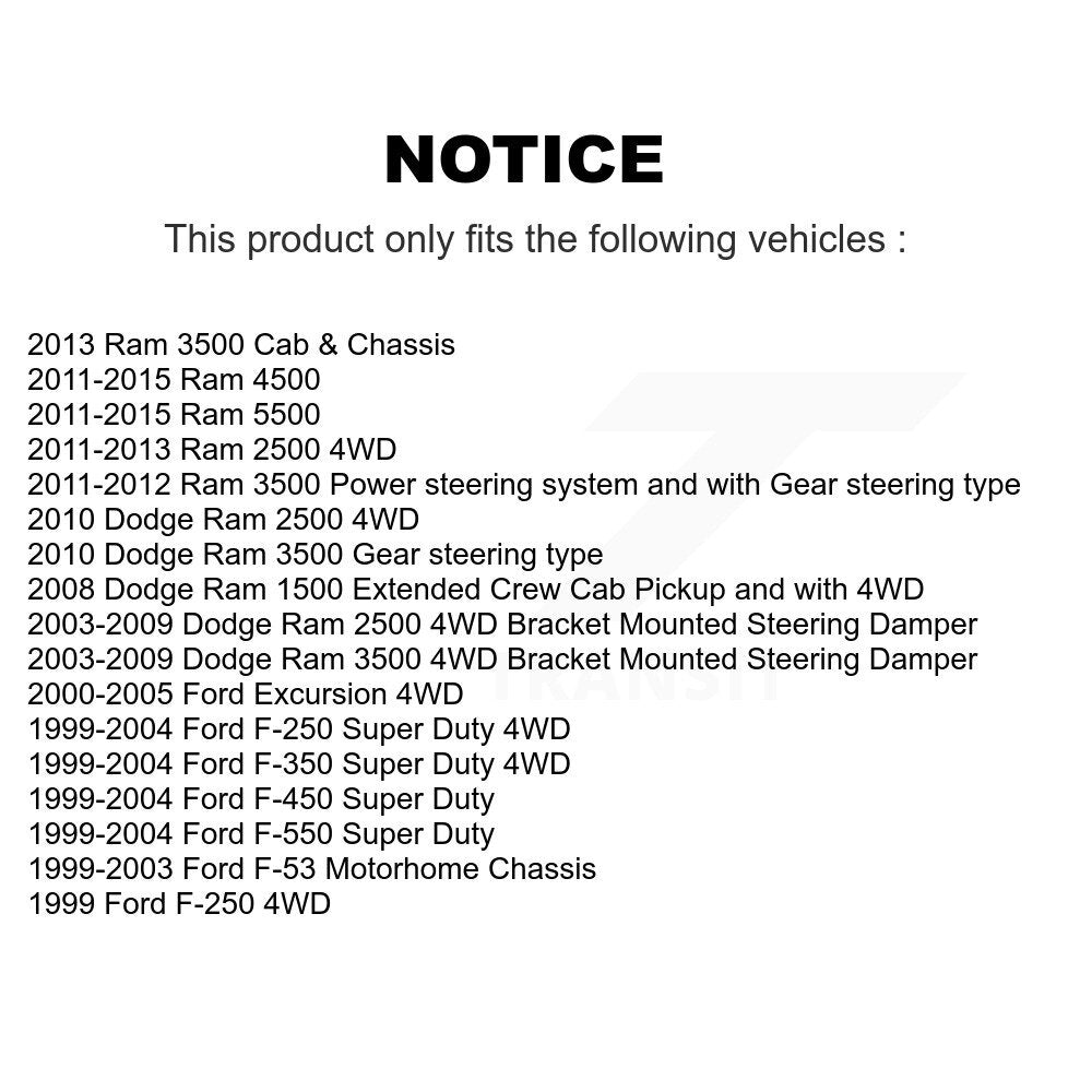 Manchon de réglage d'extrémité de biellette de direction, pour Dodge Ford Ram 3500 2500