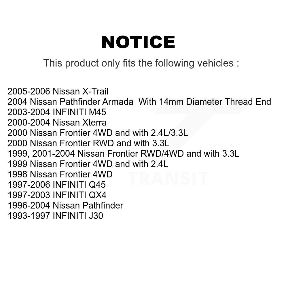 Extrémité de biellette de direction extérieure avant pour Nissan x-trail Pathfinder Xterra Frontier