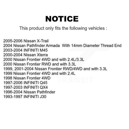 Extrémité de biellette de direction extérieure avant pour Nissan x-trail Pathfinder Xterra Frontier