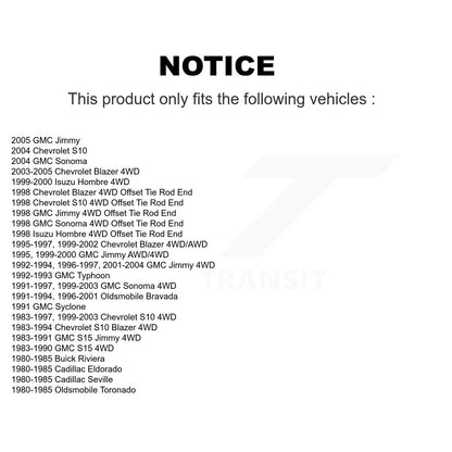 Extrémité de biellette de direction intérieure avant, pour Chevrolet GMC S10 Blazer Jimmy Sonoma S15