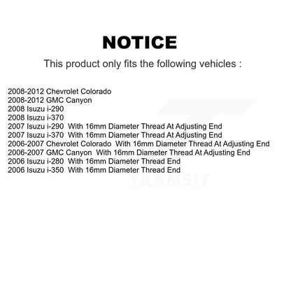 Extrémité de biellette de direction extérieure avant, pour Chevrolet Colorado GMC Canyon Isuzu i-280