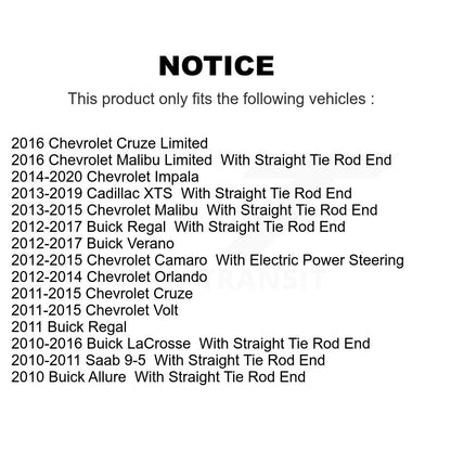 Extrémité de biellette de direction extérieure avant pour Chevrolet Cruze Buick Verano Malibu Impala