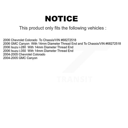 Extrémité de biellette de direction extérieure avant, pour Chevrolet Colorado GMC Canyon Isuzu i-280