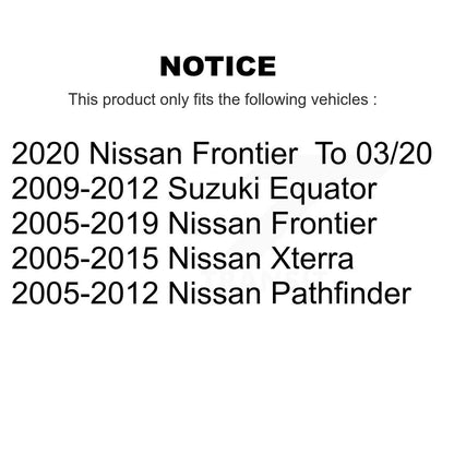Extrémité de biellette de direction intérieure avant, pour Nissan Frontier Pathfinder Xterra Suzuki