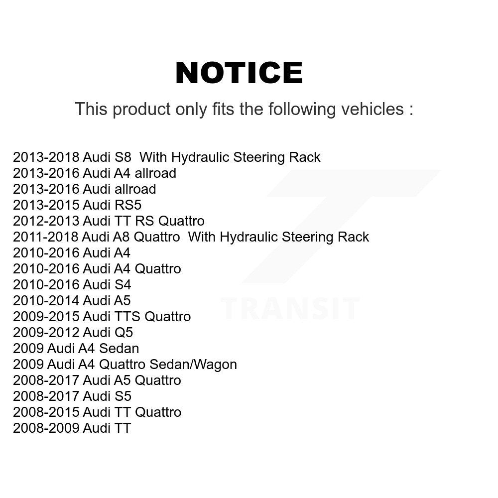 Extrémité de biellette de direction intérieure avant, pour Audi A4 Quattro Q5 A5 S4 S5 TT allroad A8