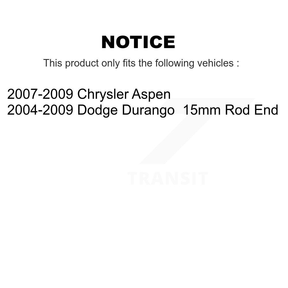 Extrémité de biellette de direction intérieure avant pour Dodge Durango Chrysler Aspen TOR-EV800398
