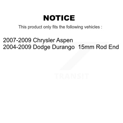 Extrémité de biellette de direction intérieure avant pour Dodge Durango Chrysler Aspen TOR-EV800398
