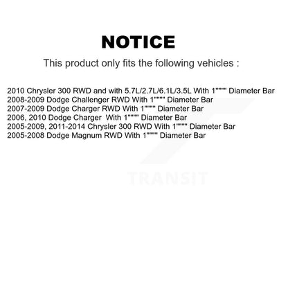 Kit de bagues de barre stabilisatrice de Suspension avant au cadre, pour Chrysler 300 Dodge