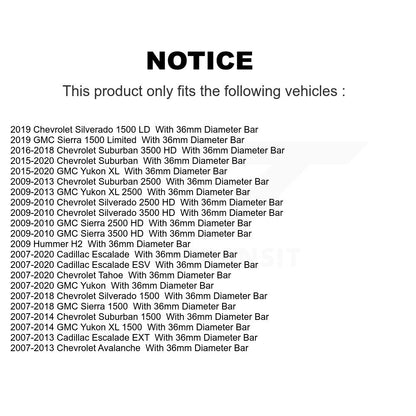 Kit de bagues de barre stabilisatrice de Suspension avant au cadre, pour Chevrolet GMC Sierra H
