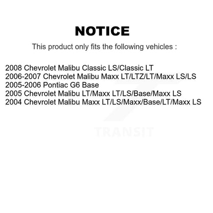 Kit de bagues de barre stabilisatrice de Suspension avant au cadre, pour Chevrolet Malibu G6