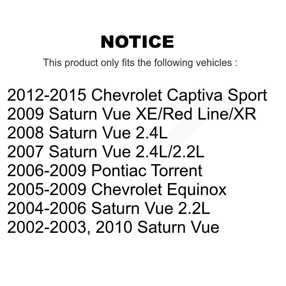 Kit de bagues de barre stabilisatrice de Suspension avant au cadre, pour Chevrolet Equinox Vue
