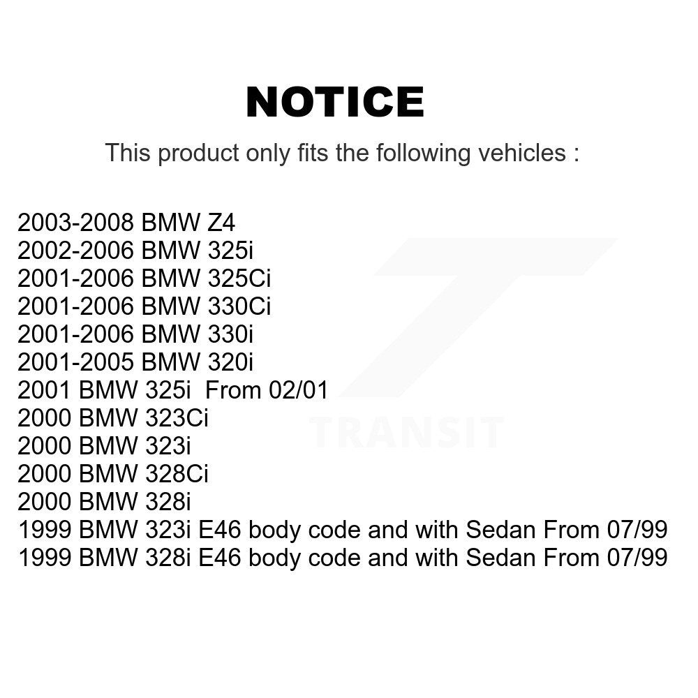 Kit de bagues de bras de commande de Suspension avant et arrière, pour BMW Z4 325i 330Ci