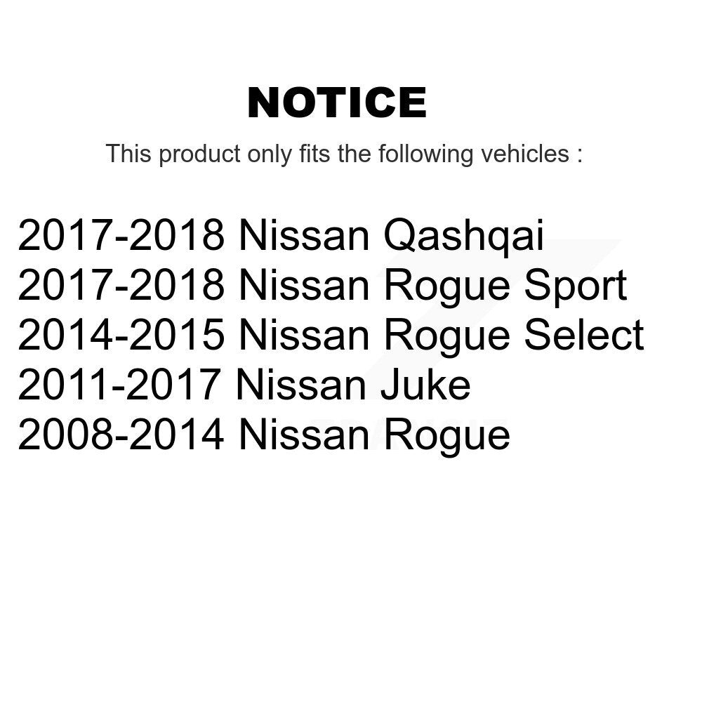 Kit de bagues de barre stabilisatrice de Suspension avant au cadre, pour Nissan Rogue Sport Juk