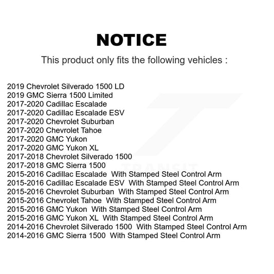 Joint à rotule de Suspension supérieure avant, pour GMC Chevrolet Sierra 1500 Silverado Tahoe