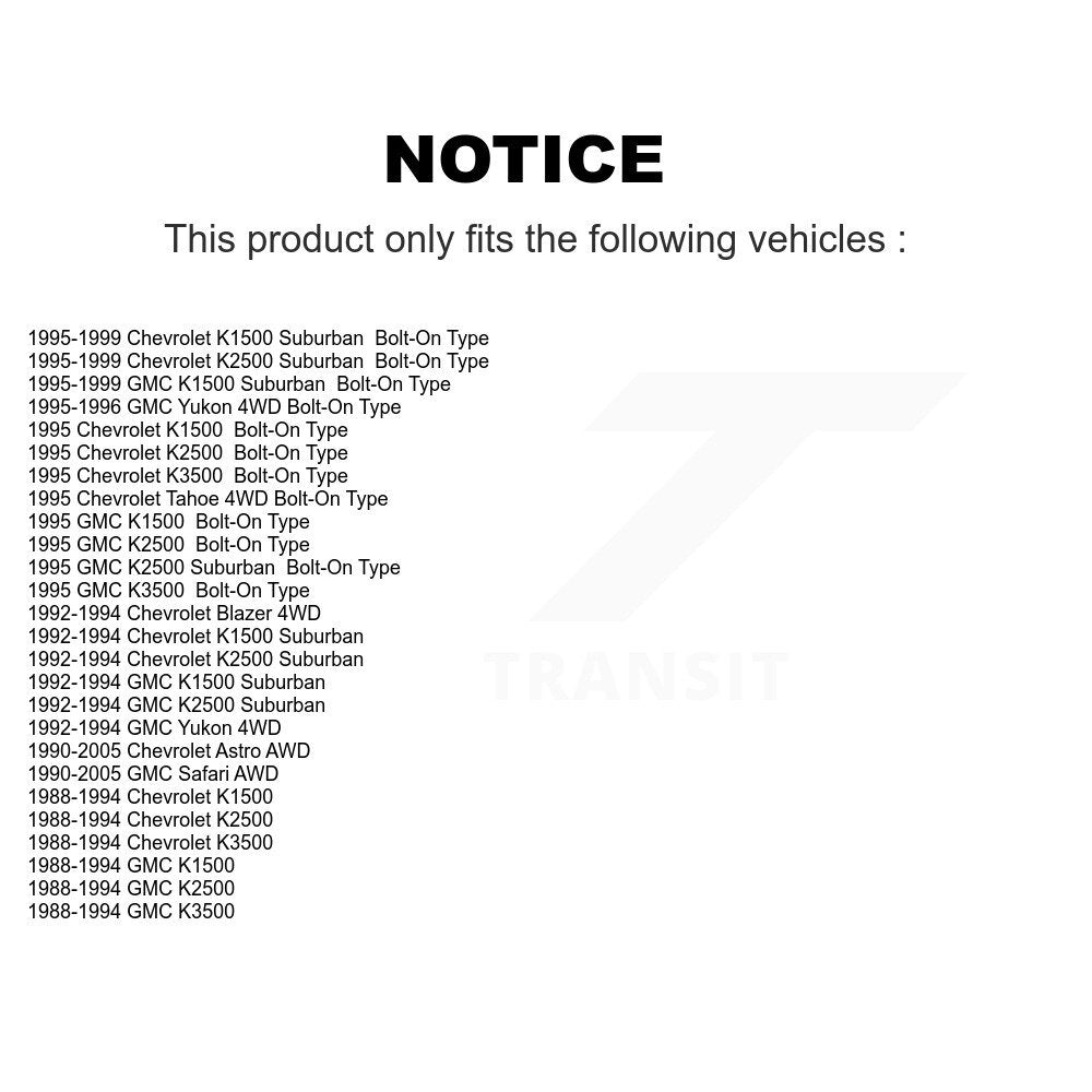 Rotule de Suspension inférieure avant pour Chevrolet GMC K1500 Astro K2500 Safari