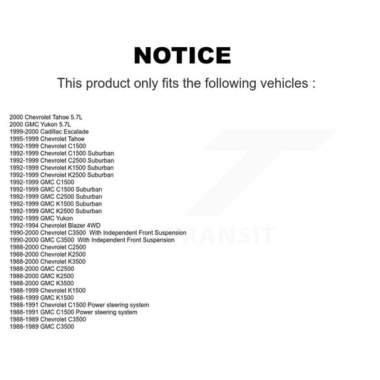 Bras Pitman de direction avant pour Chevrolet GMC K1500 C1500 K2500 C2500 K3500 C3500