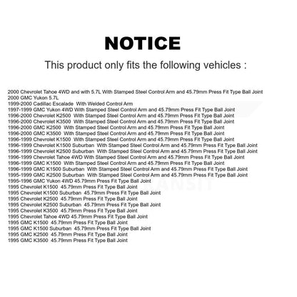 Joint à rotule de Suspension inférieur avant, pour K1500 Chevrolet GMC K2500 K3500 Tahoe
