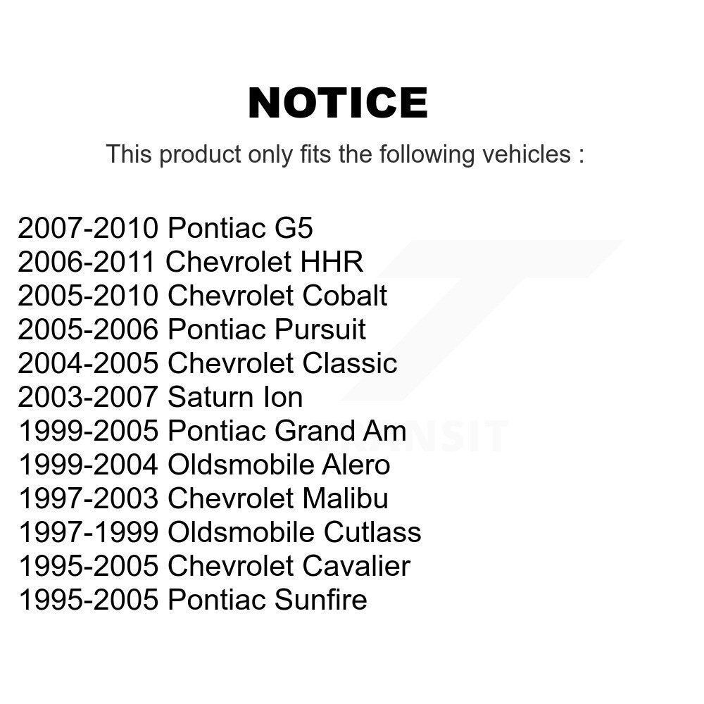Douille de bras de commande de Suspension avant et arrière, pour Chevrolet Pontiac Cobal