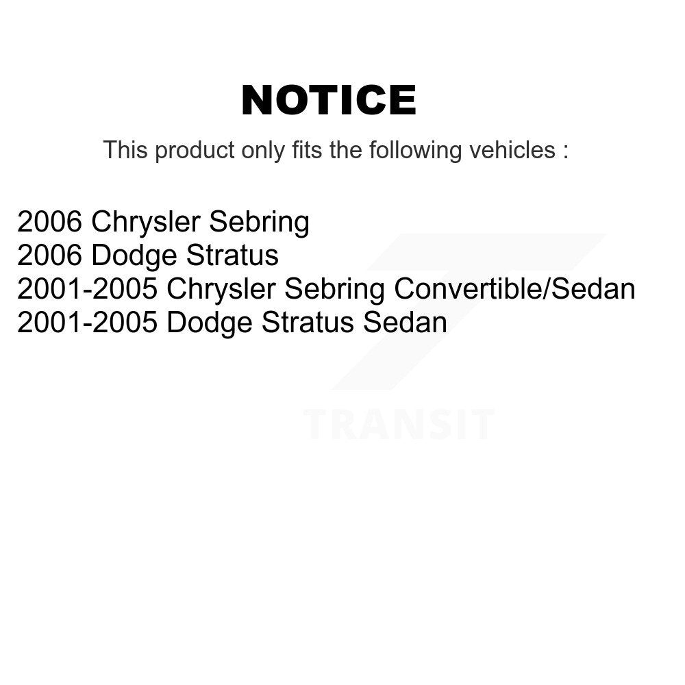 Rotule de Suspension supérieure pour Chrysler Sebring Dodge Stratus TOR-K7346