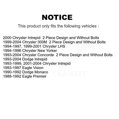 Kit de bagues d'extrémité de biellette de direction intérieure avant, pour Chrysler Intrepid Dodge 300M