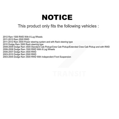Rotule de Suspension inférieure avant pour Dodge Ram 3500 2500 1500 TOR-K7465