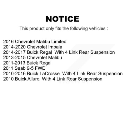 Kit de liaison de barre stabilisatrice de Suspension arrière, pour Chevrolet Buick Malibu Impala Regal