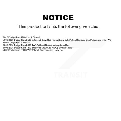 Kit de liaison de barre stabilisatrice de Suspension avant, pour Dodge Ram 1500 3500 2500 TOR-K8076