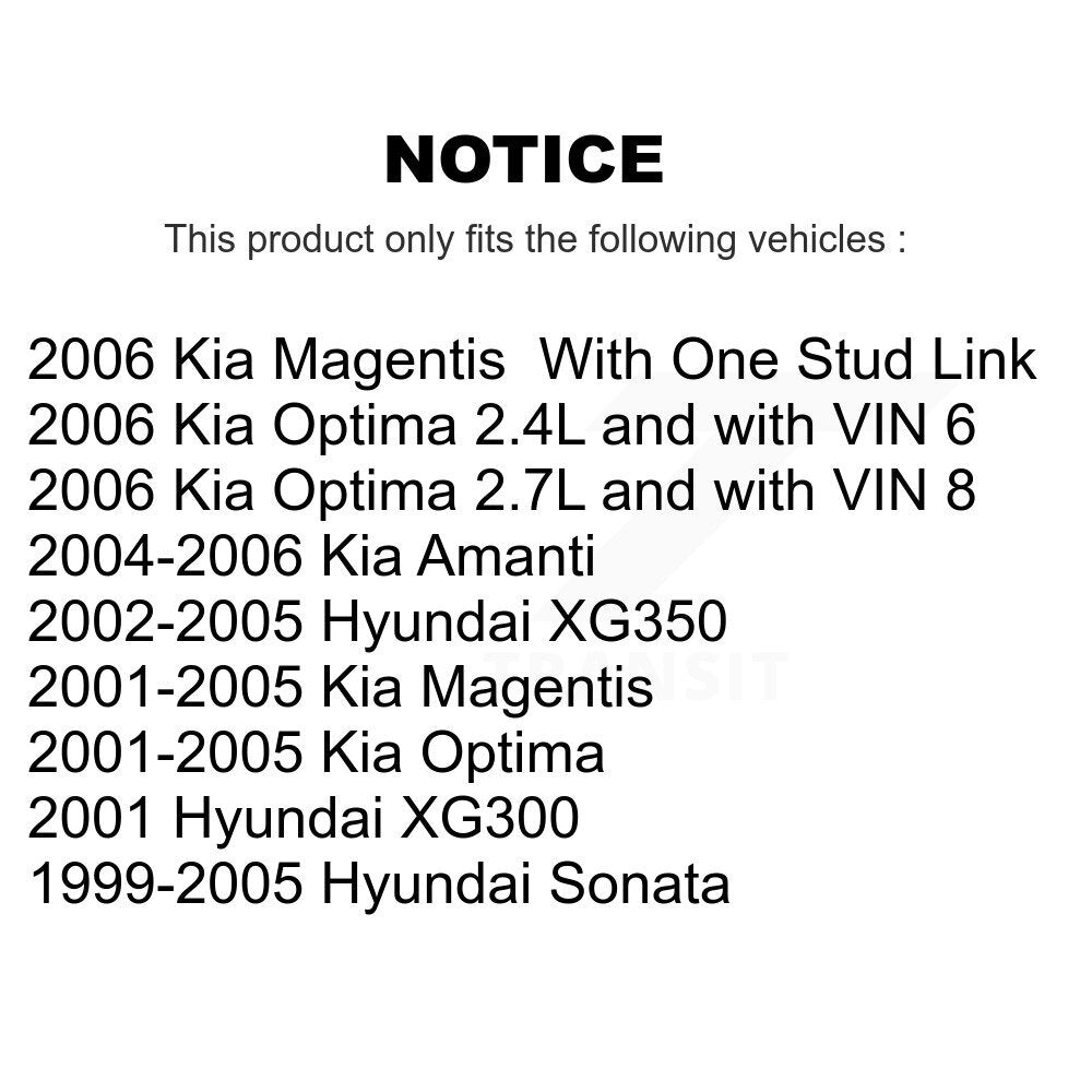 Kit de liaison de barre stabilisatrice de Suspension avant, pour Hyundai Sonata Kia Amanti Optima